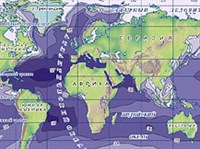 Океан (соленость, географическая карта)