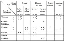 Русский язык (Система согласных фонем)