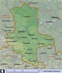 Саксония-Анхальт (географическая карта)