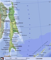 Сахалинская область (географическая карта)