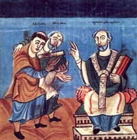 Храбан Мавр, Алкуин, Отгар Майнцский (из манускрипта)