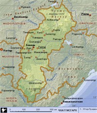 Чхаттисгарх (географическая карта)