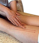 Выжимание основанием Ладони и бугром большого пальца с отягощением на внутреннем участке бедра