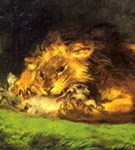 Делакруа Эжен (Лев, пожирающий кролика)