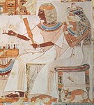 Древнеегипетская сценка с кошкой