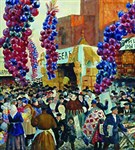 Кустодиев Борис Михайлович (Вербный торг у Спасских ворот)