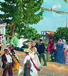 Кустодиев Борис Михайлович (Гулянье на Волге)