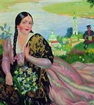 Кустодиев Борис Михайлович (Девушка на Волге)