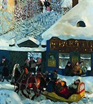 Кустодиев Борис Михайлович (Зима. Масленичное гулянье)