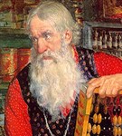 Кустодиев Борис Михайлович (Купец. Старик с деньгами)