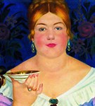 Кустодиев Борис Михайлович (Купчиха, пьющая чай)