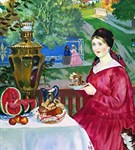 Кустодиев Борис Михайлович (Купчиха на балконе)