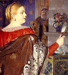 Кустодиев Борис Михайлович (Купчиха с зеркалом)