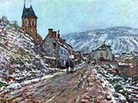 Моне Клод (Въезд в Ветей зимой)