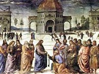 Перуджино Пьетро (Христос вручает ключи апостолу Петру)