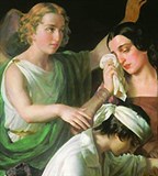 Ангелы (Ангел, попирающий злого духа в борьбе за душу)