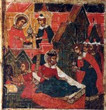 Феврония исцеляет Петра (клеймо)