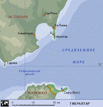 Карта мира гибралтарский пролив