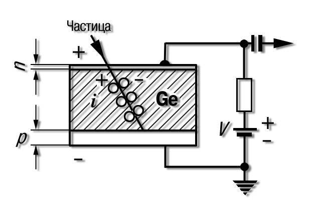 Полупроводниковый детектор. Полупроводниковый детектор схема. Детекторы (схема полупроводникового детектора). Полупроводниковый детектор ионизирующего излучения. Схема работы полупроводникового детектора.