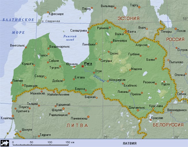 Карта белоруссии и латвии