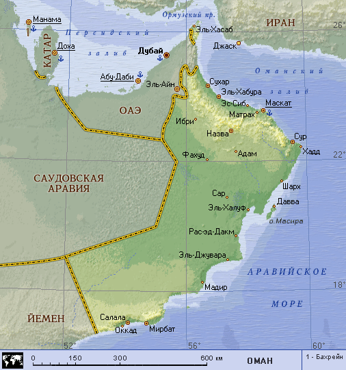 Оман страна карта