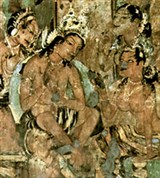 Аджанта (роспись на стене пещеры № 1)