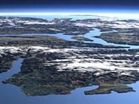 Аксель-Хейберг (вид из космоса)