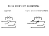 Амперметр (схема включения)