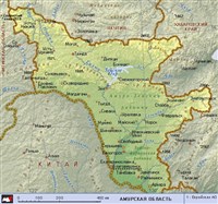 Амурская область (географическая карта)