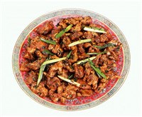 Баранина с зеленым луком