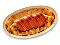 Бекон жареный с яблоками по-шведски