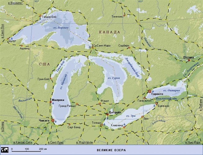 Великие озера (карта) .