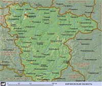 Воронежская область (географическая карта)