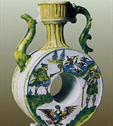 Гжель (квасник с многоцветной росписью)