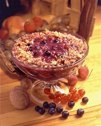 Грецкие орехи с малиной