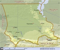 Джамбулская область (географическая карта)