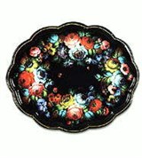 Жостовская роспись (Е. Лапшин. Поднос «Фиалки»)