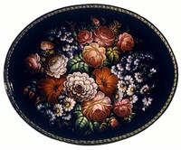 Жостовская роспись (З. А. Кледова. Поднос «Весна»)