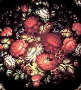 Жостовская роспись (М. П. Савельев. Поднос «Весна»)