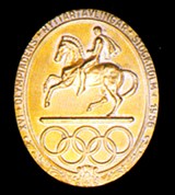 Игры XVI олимпиады (реверс медали конного турнира) [спорт]
