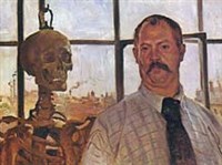 КОРИНТ Ловис (автопортрет со скелетом)