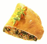 Кальцони со свежими листьями