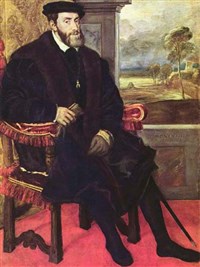 Карл V Габсбург (в кресле)