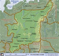 Коми республика (географическая карта)