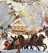 Кустодиев Борис Михайлович (Масленичное катание)