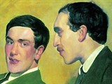 Кустодиев Борис Михайлович (портрет П.Л. Капицы и Н.Н. Семенова)