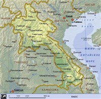 Лаос (географическая карта)