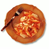 Лапша печеная с артишоками и моцареллой