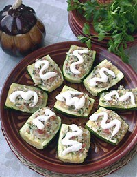 Лодочки из цуккини, фаршированные