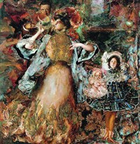 Малявин Филипп Андреевич (Автопортрет с женой и дочерью)